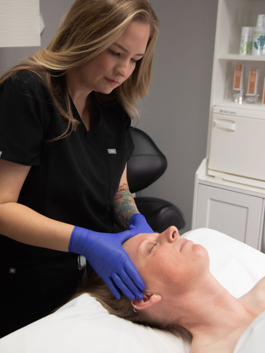 Customized facial in progress at Bliss Health Spa