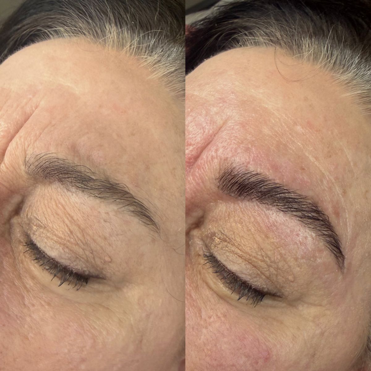 Brow lamination before and after