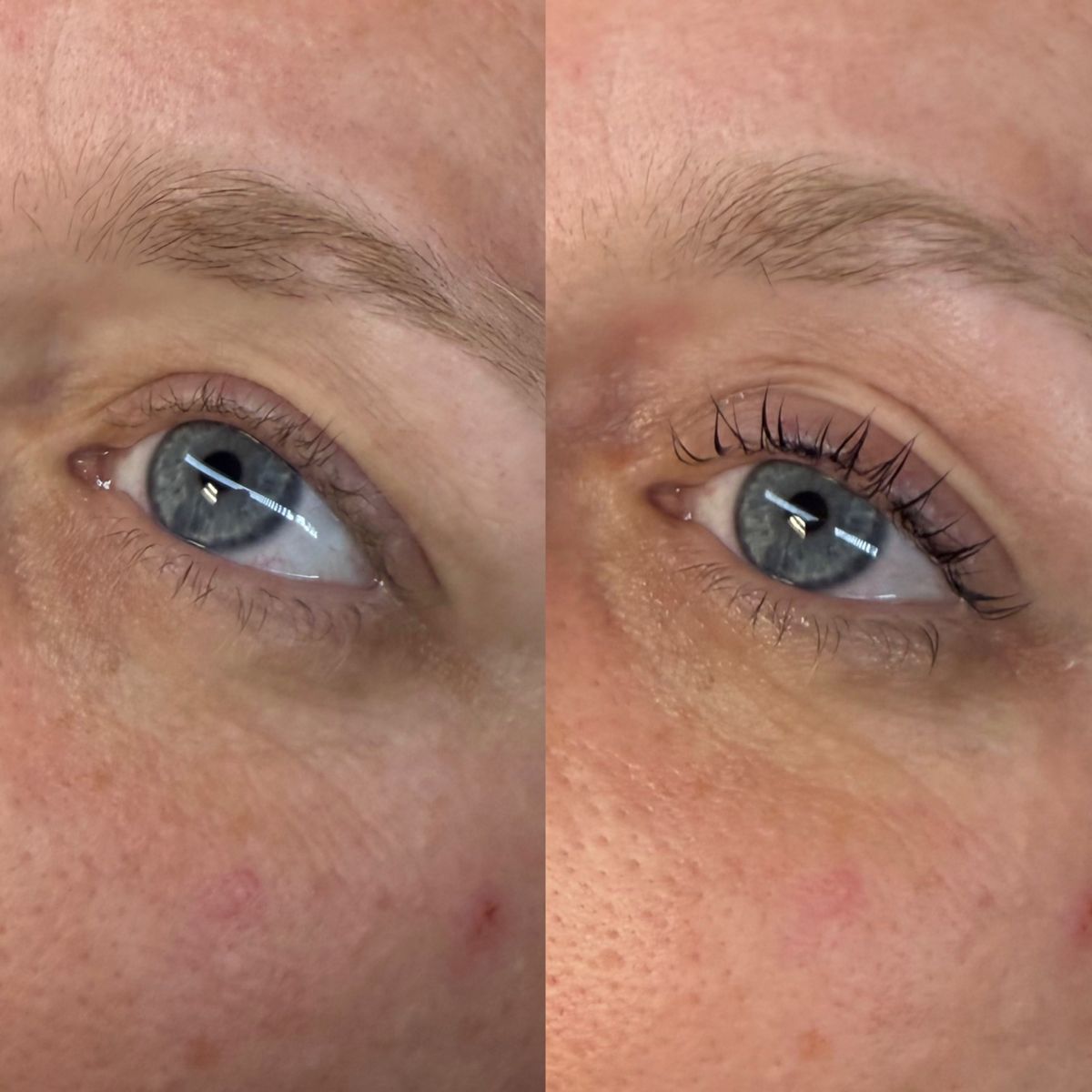 Lash lift before and after